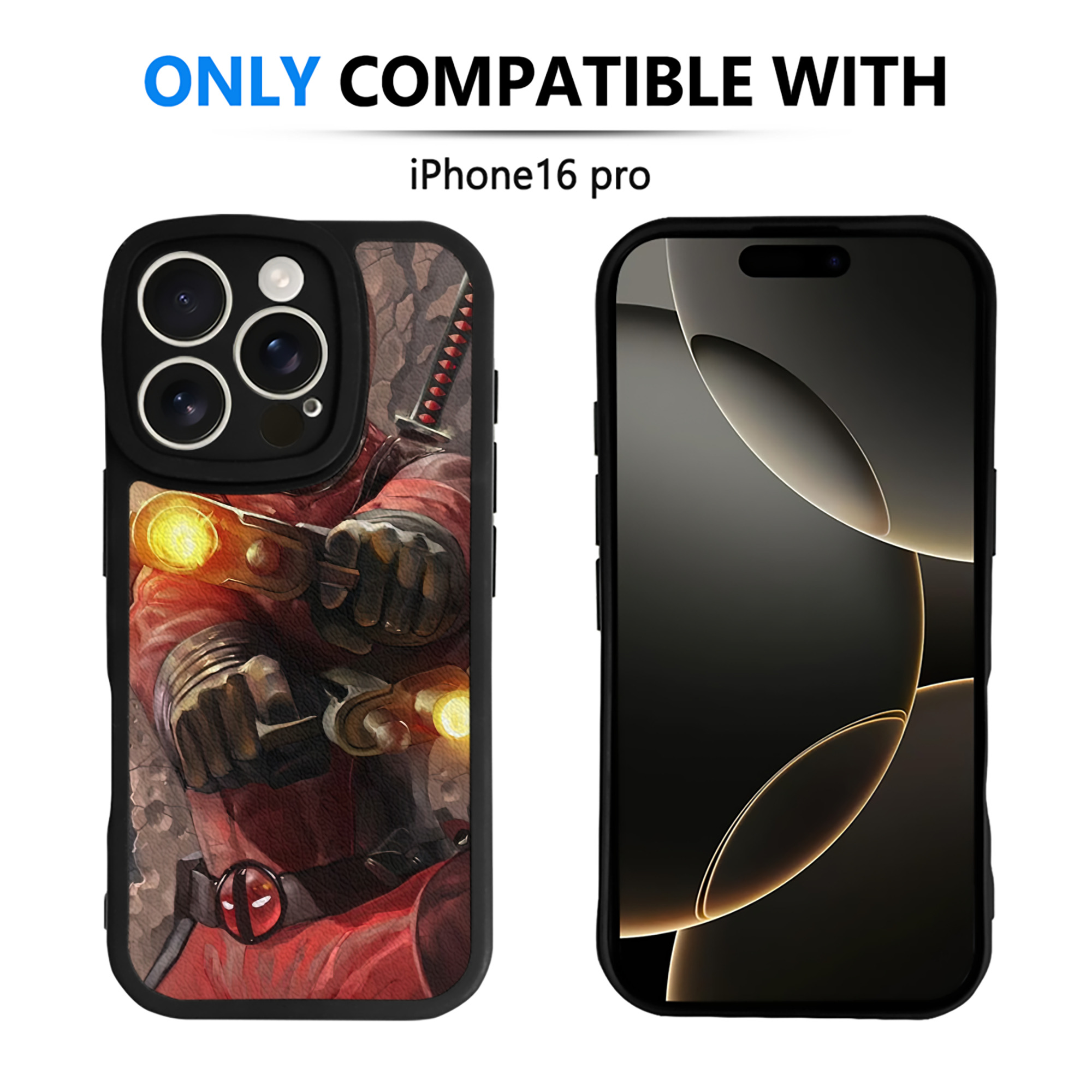 （画像用） Deadpool デッドプール 【iPhone 16シリーズ対応】シリコンスマホケース（レザー調） 材質：シリコン